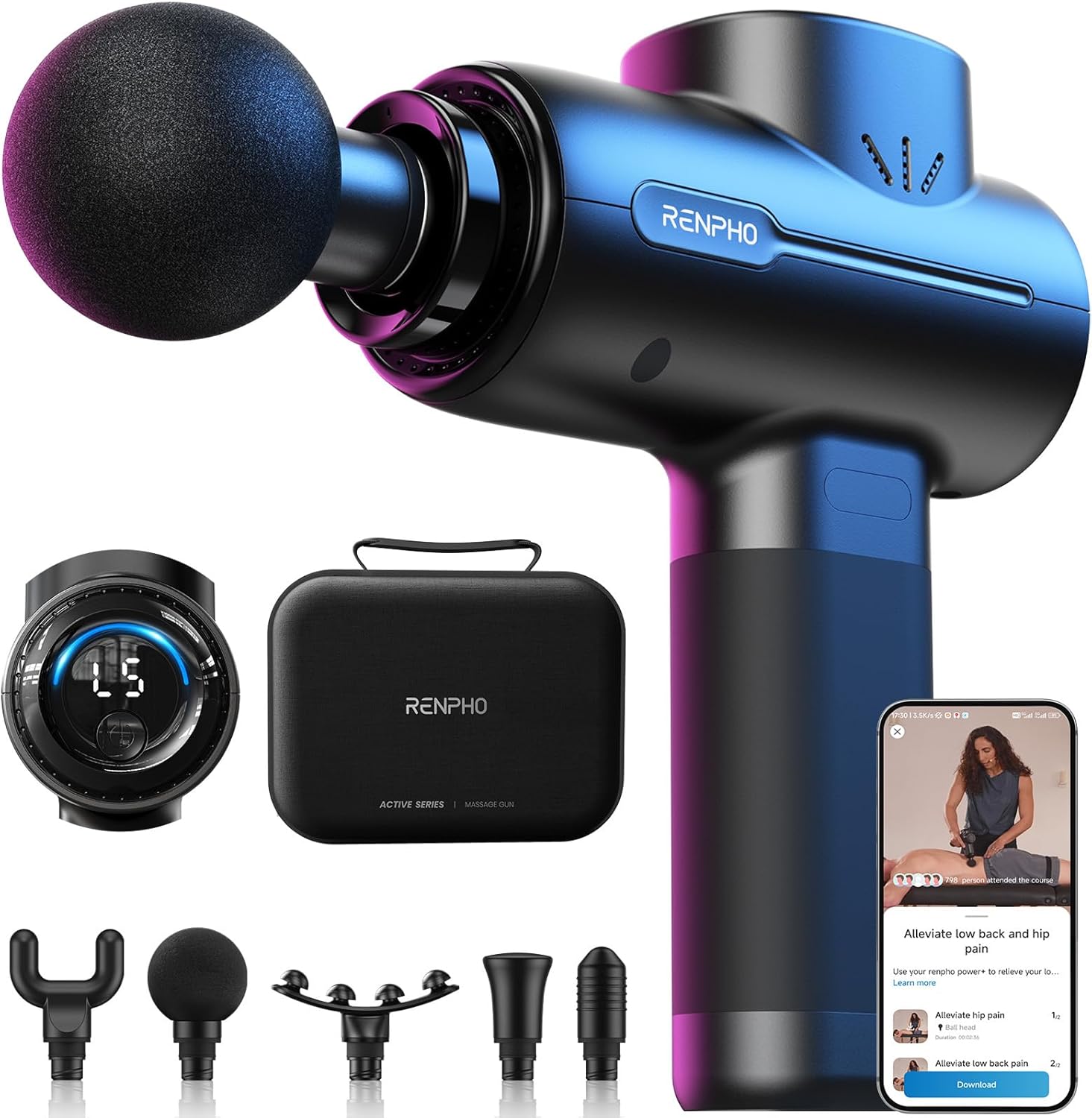 RENPHO Active+ Percussion Massage Gun - larawan 1